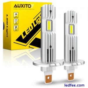 AUXITO LED Headlight H1 High Low Beam Bulb FANLESS Kit Bright White 22000LM Mini