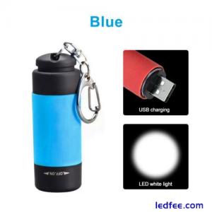 Mini Waterproof Rechargeable LED Light USB Flashlight Lamp Torch Pocket Keychain