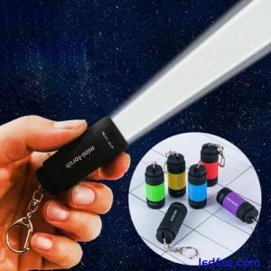 Mini USB Rechargeable LED Small Flashlight Light  Torch Pocket Lamp W/ Keychain