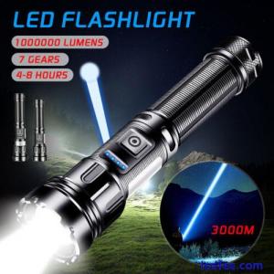1000000 Lumen Military Tactical LED Torch COB Flashlight Rechargeable Work Light
