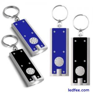 4 LED Keychain Light Ultra Bright Flashlight Keyring Camping Mini Pocket Torch
