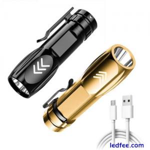 Mini Handheld Flashlight Powerful LED Tactical Pocket Bright Torch Rechargeable