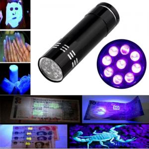 UV Black Light Torch, Ultra Violet, Gas Leak, Forensic Blood, Urine Detector