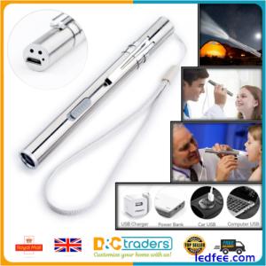 Rechargeable Medical Handy Pen Light Mini Nursing Flashlight LED Pocket Torch UK