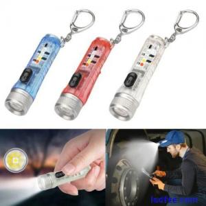 Key Ring LED Torch Flashlight Portable Mini Keychain USB compact Flashlight