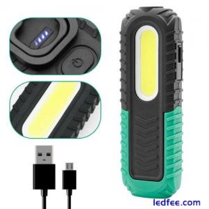 COB LED Work Light Car Mechanic USB Rechargeable Flashlight Torch Lamp Magnetic