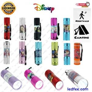 8.7cm Aluminium 9 LED Torch, Licensed Animated Characters Kids Girls Xmas Gift