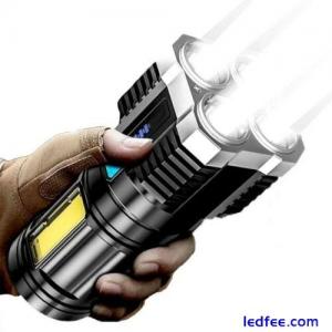 Super Bright LED Flashlight USB Rechargeable Hiking Camping Tactical Lamp
