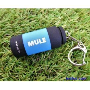 MULE Blue USB Rechargeable water resistant inspection torch key-ring EDC