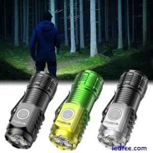 Mini Super Bright LED Flashlight Keychain Pocket Torch USB-Rechargeable ~