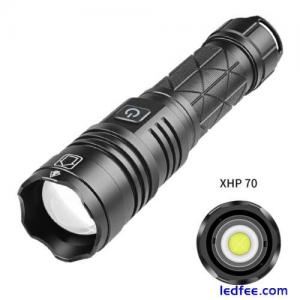 Rechargeable LED Flashlight Tactical Super Bright Torch Zoomable Camping Lamp