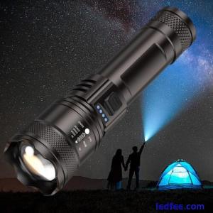 1200mah Telescopic Zoom LED Flashlight Super Bright Lamps Torch USB O4T5