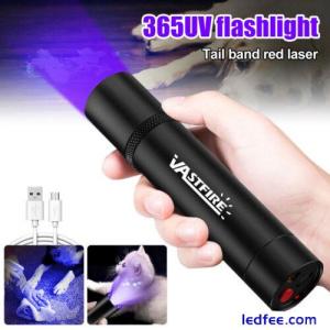 LED UV Ultra Violet&Red Laser Flashlight Blacklight 365 nm Inspection Lamp Torch