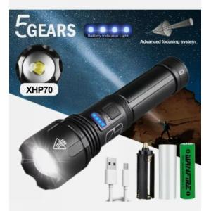 LED Torch Super Bright USB Rechargeable XHP70 Powerful Flashlight 5000 High...