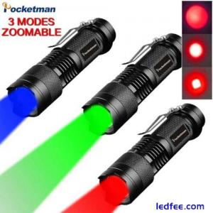 Multifunktions Tragbare  LED Taschenlampe Grün/blau/rot Taktische Taschenlampe