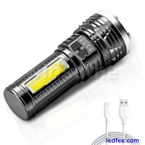 Torch USB Rechargeable Super Bright LED Flashlight Battery Waterproof 4 Modes