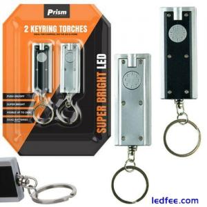 2pc Keyring Torches PRISM LED Key Chain Lights Handy Pocket Torch Light Bright