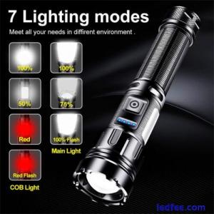 Super Bright LED Tactical Flashlight Rechargeable Zoomable Work Torch Magnetic