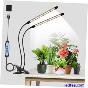  Grow Lights for Indoor Plants, 2 Heads Full Spectrum LED Plant 2 Arms(1Pack)
