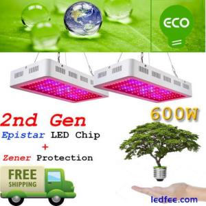 2PCS 2nd GEN 600W Led Grow Lights Full Spectrum Lamp Panel Plant Light
