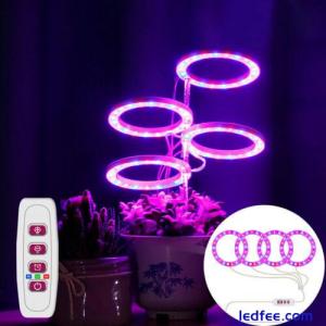 80 LED Plant Halo Light Full Spectrum Indoor Veg Growing Dimmable Ring Grow Lamp