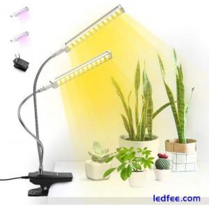 Tikaton 96 LEDs Sunlight Full-Spectrum Grow Lamp Dual Head Desk Plant Grow Light