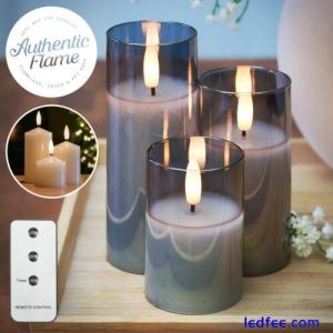 3 PACK | Authentic Flame Mini LED Battery Flickering Remote Control Wax Candles