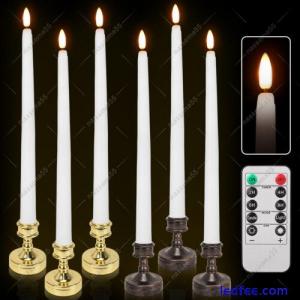 6Pcs Remote Control Flickering Flameless Taper LED Candles Light Battery Powered