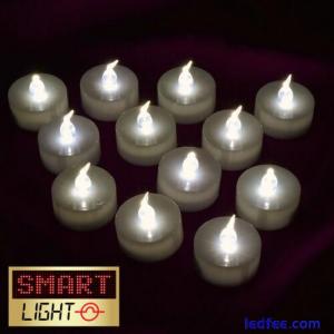 SmartLight WHITE Flameless  LED Tea Light Candles Battery Tealights