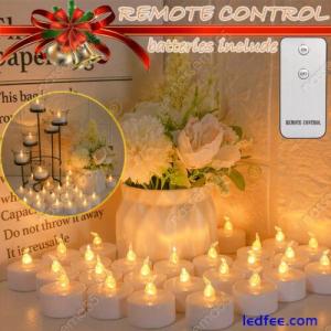24PCS Tea Lights Candles LED FLAMELESS FLICKERING W/ Remote Control Wedding Xmas