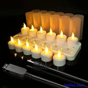 Rechargeable Tea Lights Candles, 12pcs Electric Battery Flameless LED