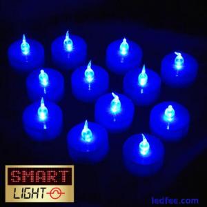 SmartLight BLUE Flameless LED Battery Tea Light Candles Tealights