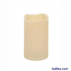 Battery Operated Pillar Candle Wax Candle 7cm Flickering Amber Led