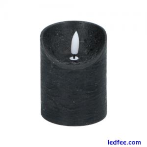 Flameless LED Candle Arti Casa Black Ø7xH9cm Decor Wax Effect Battery Light