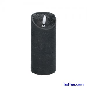 Flameless LED Candle Arti Casa Black Ø7xH16cm Decor Wax Effect Battery Light