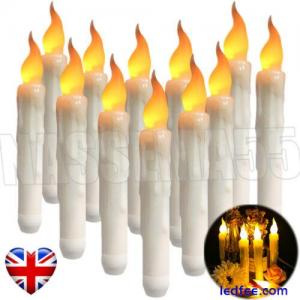 LED Flameless Taper Flickering Battery Operated Candles Lights Party Decor UK