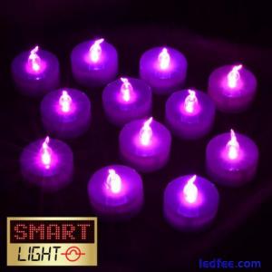 SmartLight PURPLE Flameless LED Battery Tea Light Candles Tealights