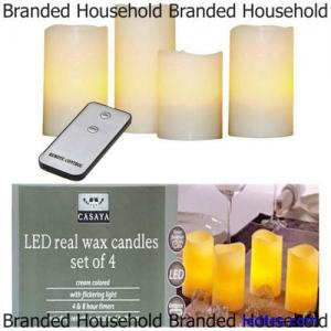 4 X Casaya LED Real Wax Candles Flameless Flicker Light Remote Battery Included