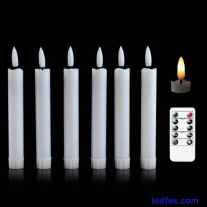 6pcs Remote Control Flickering Flameless Taper LED Candle Lights Battery Powered