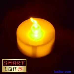 SmartLight YELLOW Flameless Flickering LED Tea Light Candles Battery Tealights