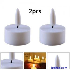 Warm White Flickering LED Tea Lights Set of 4 Flameless Electric Tealights