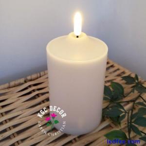 Led Pillar Candle with Timer Warm White Glow Indoor Outdoor Lumineo Medium