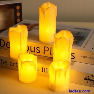 3 Pack | Battery Power LED Flameless Flickering Wax | Pillar Candles Decor6 U7H2