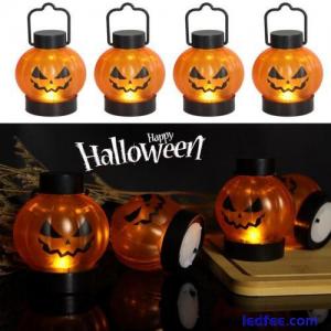 LED Pumpkin Tea Lights Flickering Candles Flameless For Halloween Decor J7X1