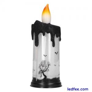 (2)Flameless Flickering LED Candles Light Halloween Snow Globe Candles Light CM