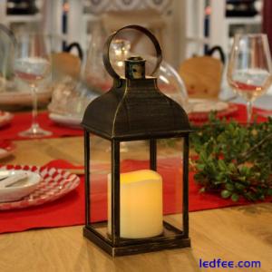 Decorative Lantern with Flameless LED Candle Light,  Candle 6Hours On/Off/Timer
