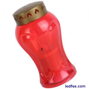 Outdoor LED Flameless Cemetery Light Red Battery-Operated Taper Candle-PE