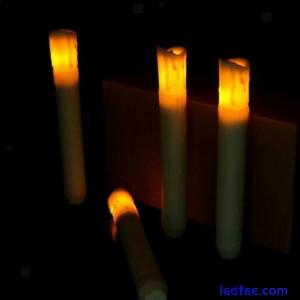 Battery Long LED Taper Candle for Church Home Wedding Party Decoration 4" inch