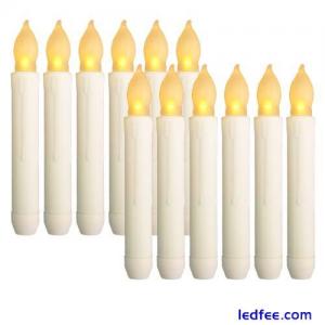 12PCS Flameless LED Taper Candles Lights 6.5 Inch  Battery Operated Candlesticks