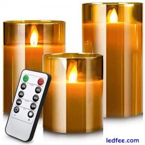 Remote control LED home lights electronic glass candles for decorating weddings